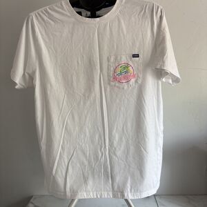 Chubbies Neon Retro Palm Tree Puff Print Pocket T-Shirt White Large